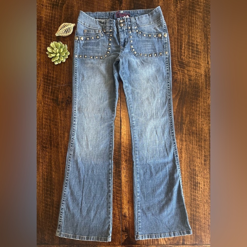 Candies | Y2K Studded Bootcut Low-Rise Jeans, Size 11